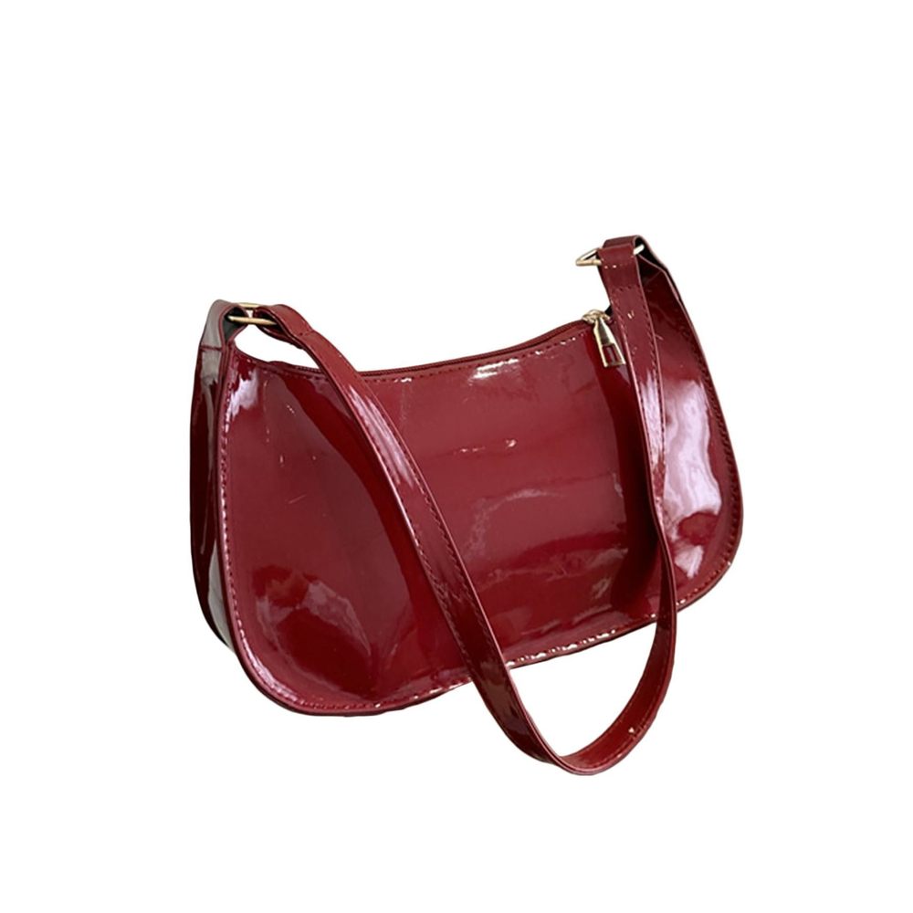 Glossy Retro Underarm Purses Zier Hobo Bags Clutch Shoulder Strap :>
